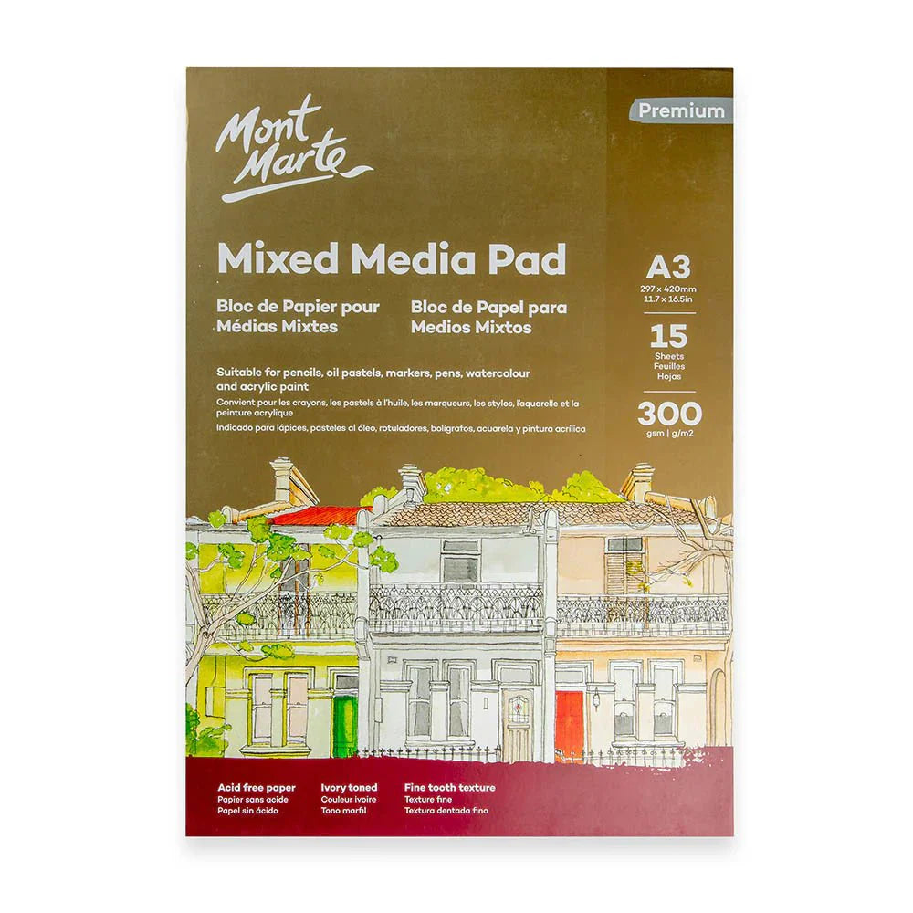 შერეული ტექკნიკის პადი - MM Mixed Media Pad 300gsm A3 15