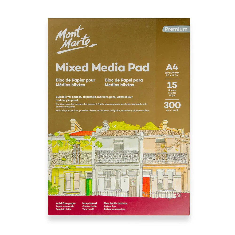 შერეული ტექნიკის პადი - MM Mixed Media Pad 300gsm A4 15 Sheets