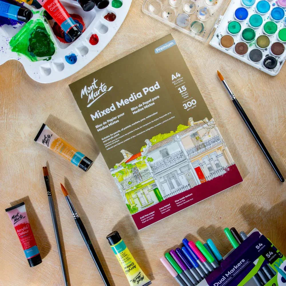 შერეული ტექნიკის პადი - MM Mixed Media Pad 300gsm A4 15 Sheets