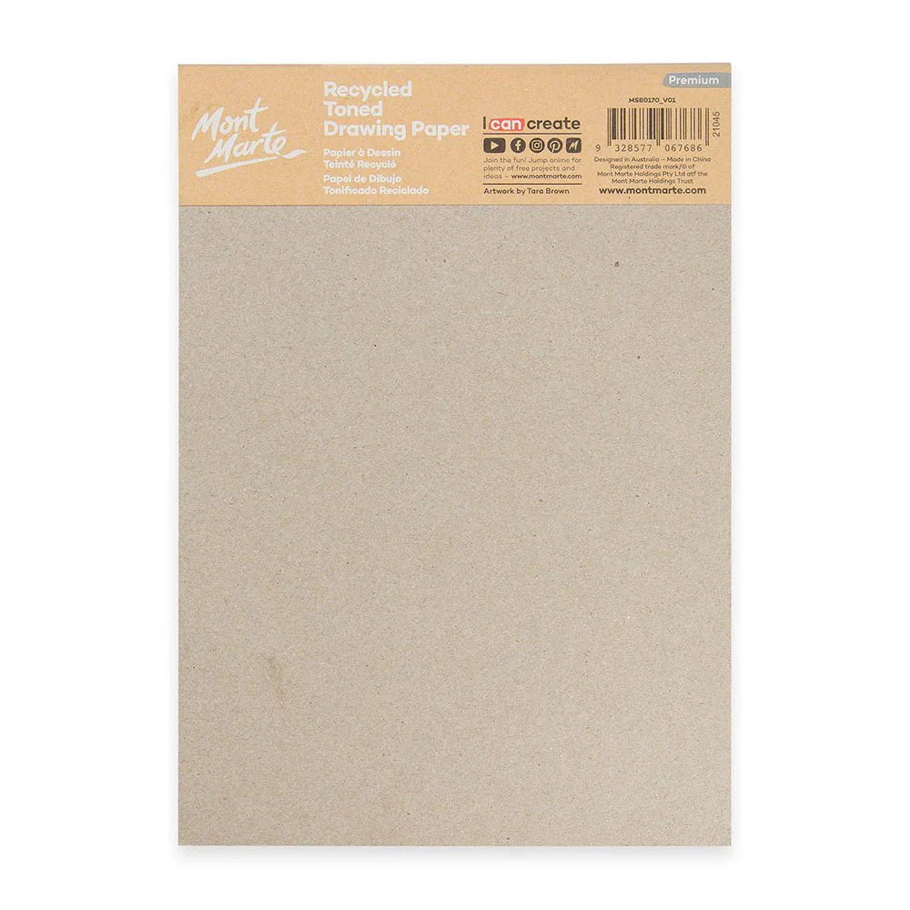 გადამუშავებული ტონირებული ქაღალდი 170gsm (25 ფურცელი) - MontMarte