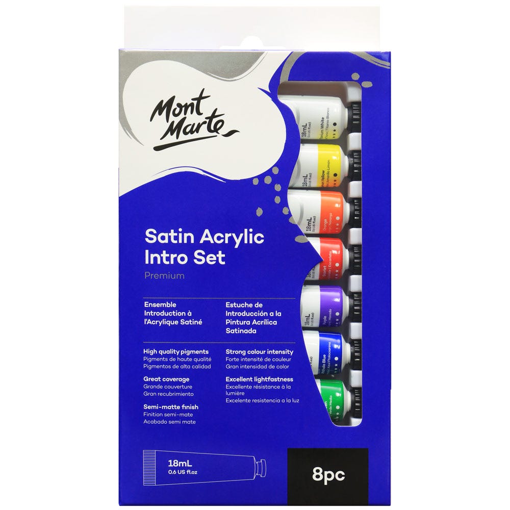 სატინის აკრილის ინტრო სეტი MM Satin Acrylic Intro Set 8pc x 18ml