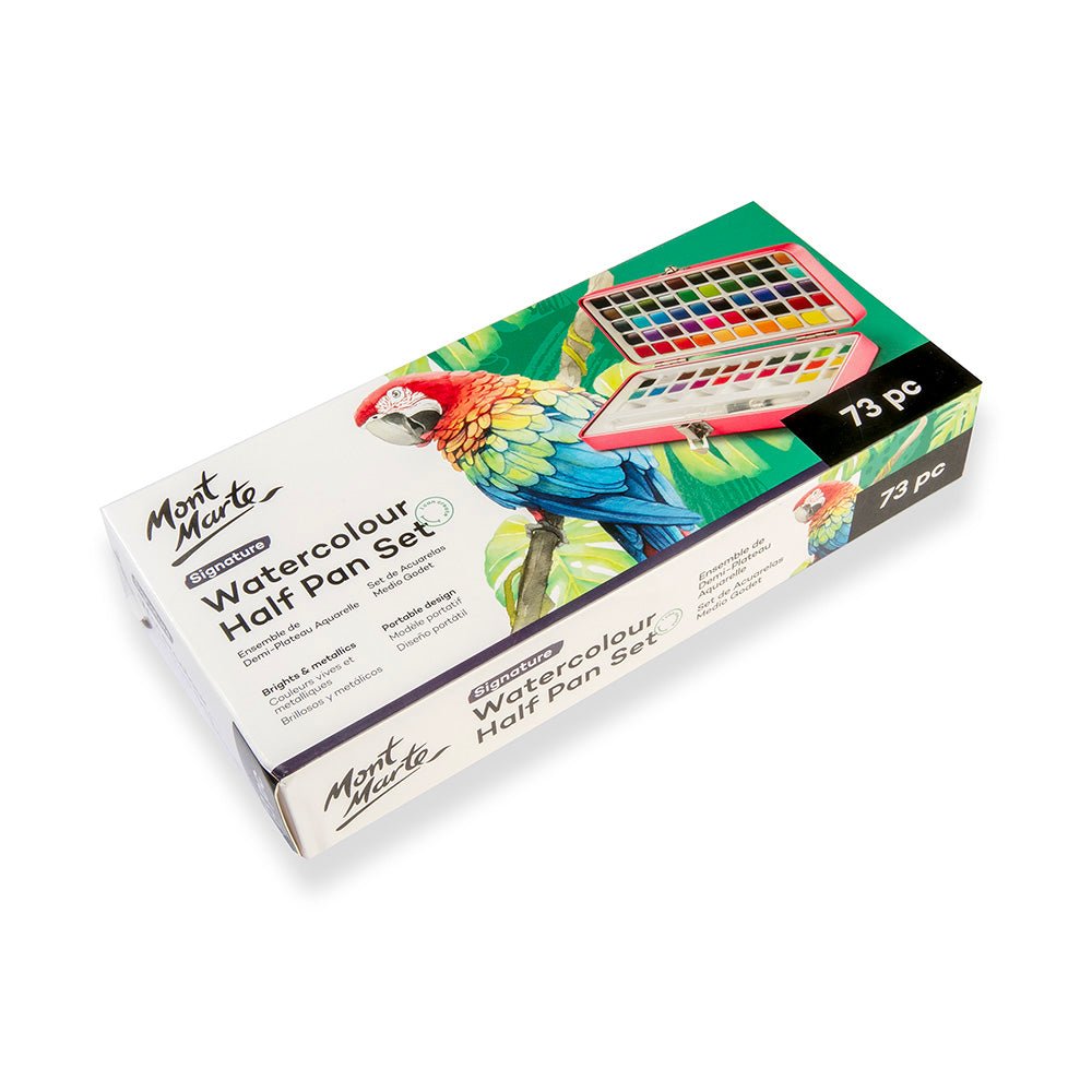 MM Watercolour Half Pan Set 73pc in Tin  - აკვარელის საღებავი