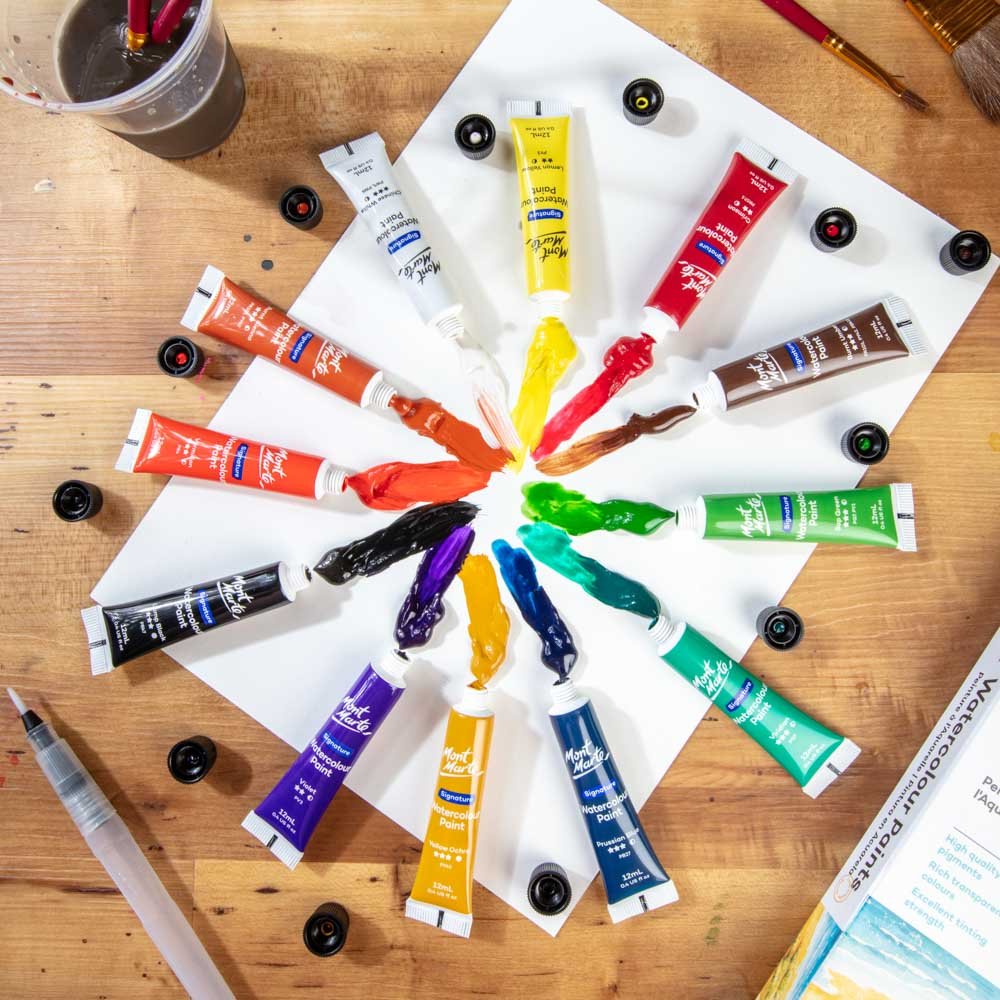 აკვარელის საღებავი ნაკრები 12 ფერი - MontMarte Watercolour Paint Set 12pc x 12ml