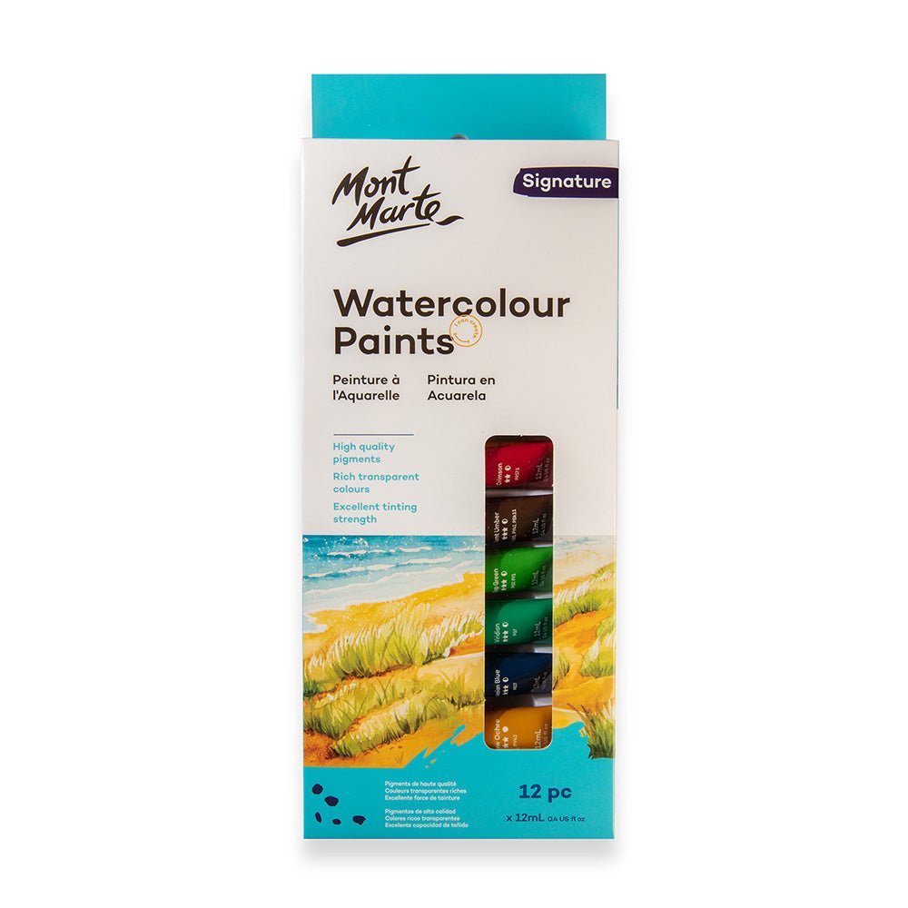 აკვარელის საღებავი ნაკრები 12 ფერი - MontMarte Watercolour Paint Set 12pc x 12ml