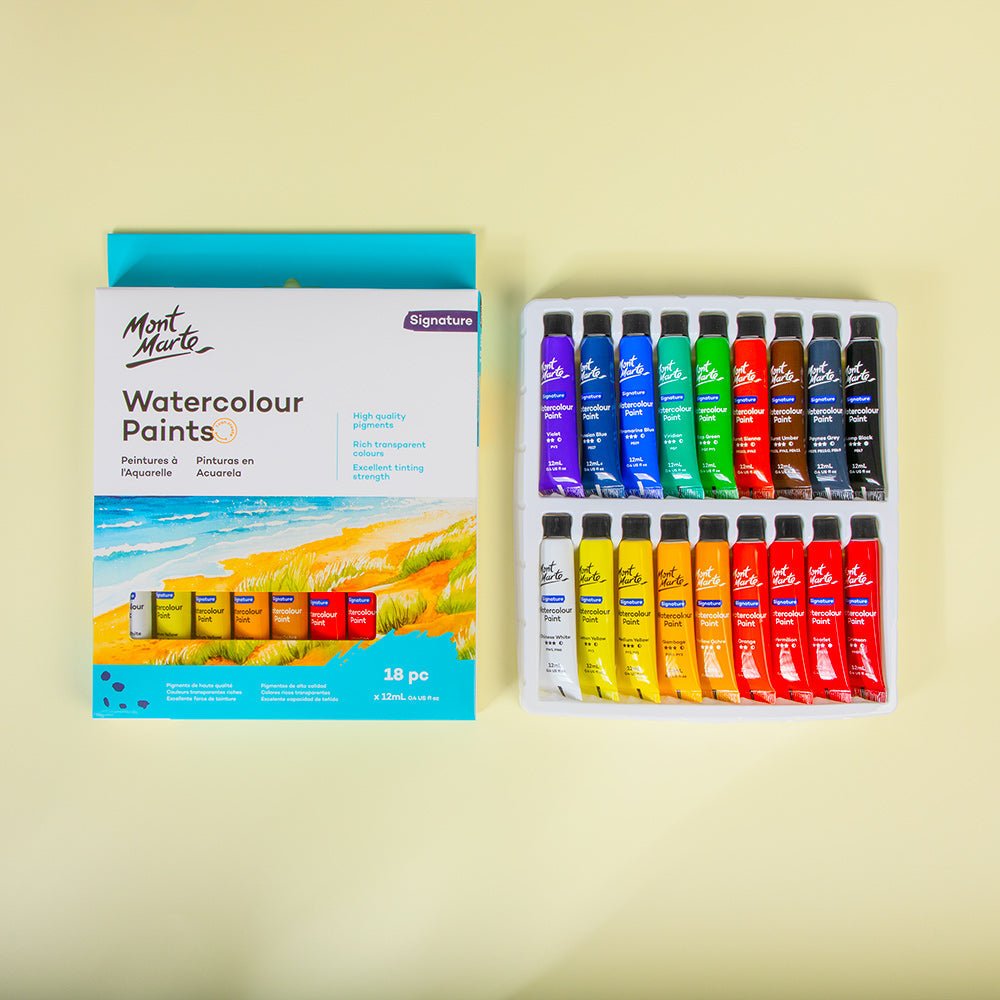 აკვარელის საღებავი ნაკრები 18 ფერი 12მლ - MontMarte Watercolour Paint Set 18pc x 12ml