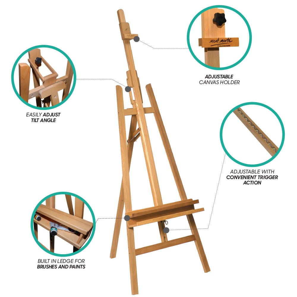 მოლბერტი (წიფელი) MM Floor Easel w/Tilt Beech Wood - ARTISTA