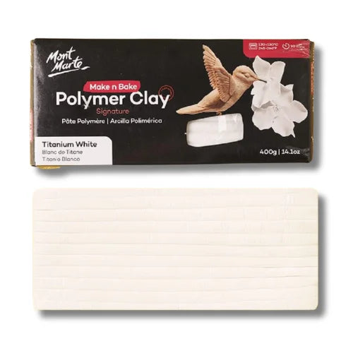 პოლიმერული თიხა (გამოსაწვავი) Make n Bake Polymer Clay 400g - Titanium White