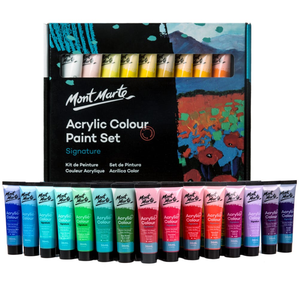 აკრილის საღებავები  36 ფერი ნაკრები MM Acrylic Paint Set 36pc x 36ml