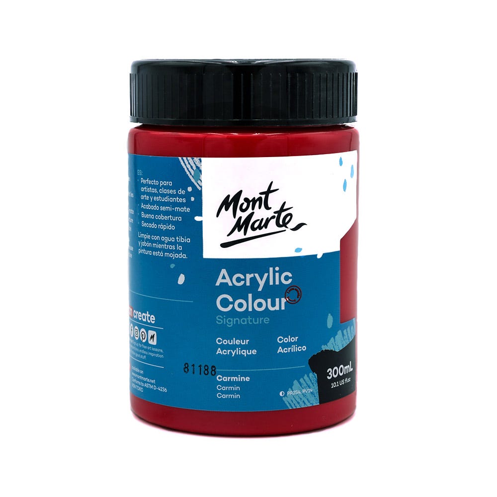 აკრილის საღბავი MM Studio Acrylic Paint 300ml - Carmine