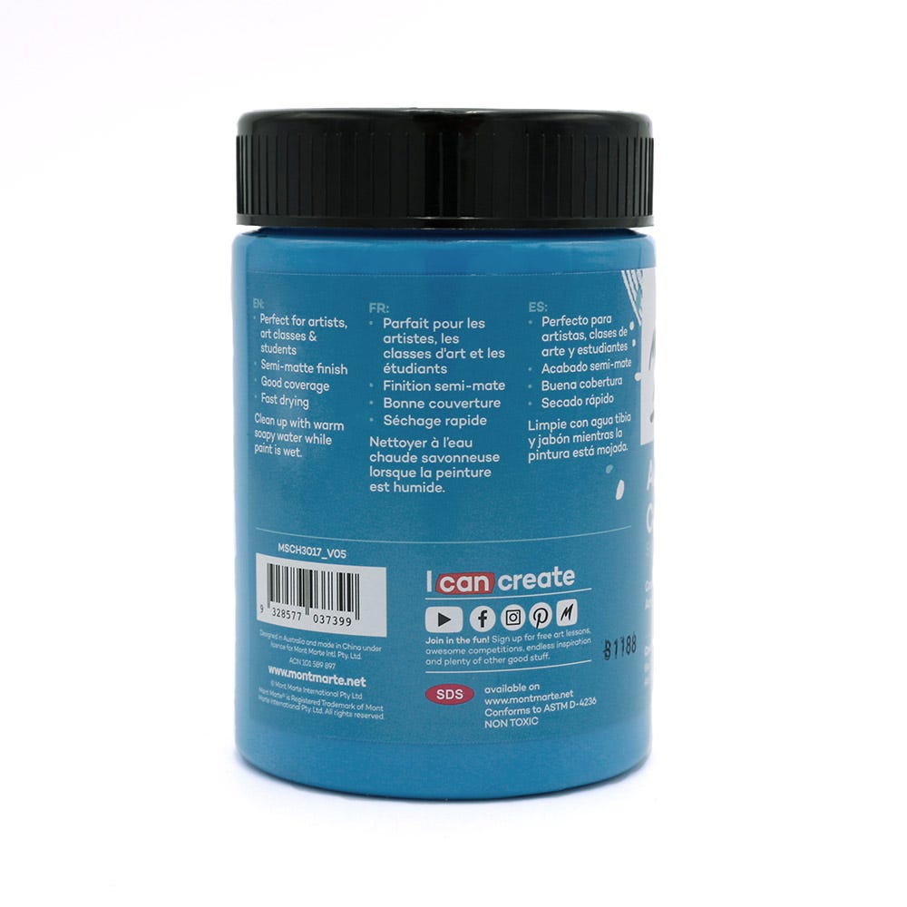 აკრილის საღებავი MM Studio Acrylic Paint 300ml - Cerulean Blue