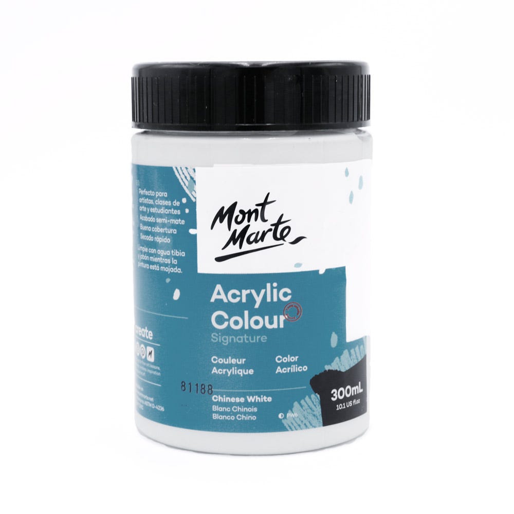 აკრილის საღებავი ჩინური თეთრი 300მლ MM Studio Acrylic Paint 300ml - Chinese White