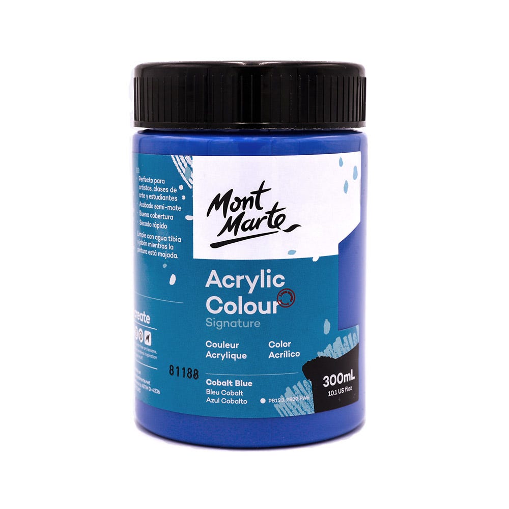 აკრილის საღებავი კობალტის ლურჯი 300მლ MM Studio Acrylic Paint 300ml - Cobalt Blue