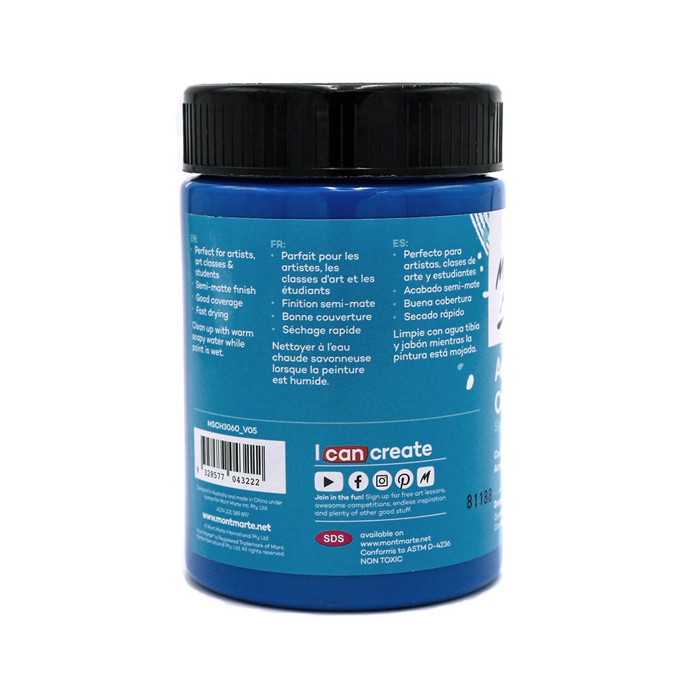 აკრილის საღებავი MM Studio Acrylic Paint 300ml - Deep Cyan