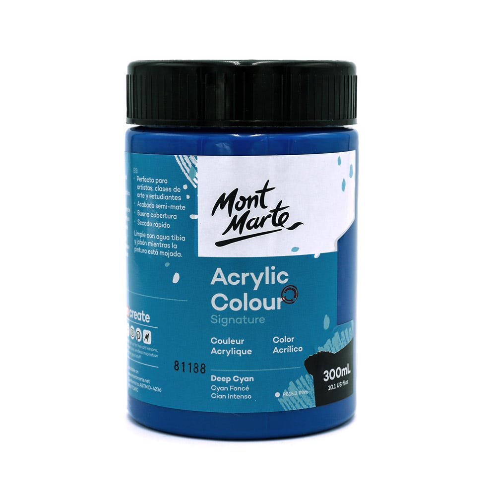 აკრილის საღებავი MM Studio Acrylic Paint 300ml - Deep Cyan