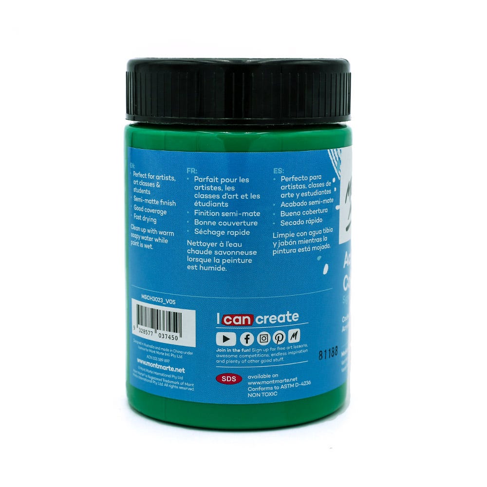 აკრილის საღებავი MM Studio Acrylic Paint 300ml - Medium Green