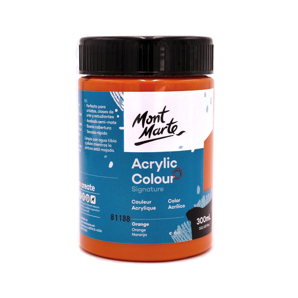 აკრილის საღებავი ნარინჯისფერი 300მლ MM Studio Acrylic Paint 300ml - Orange