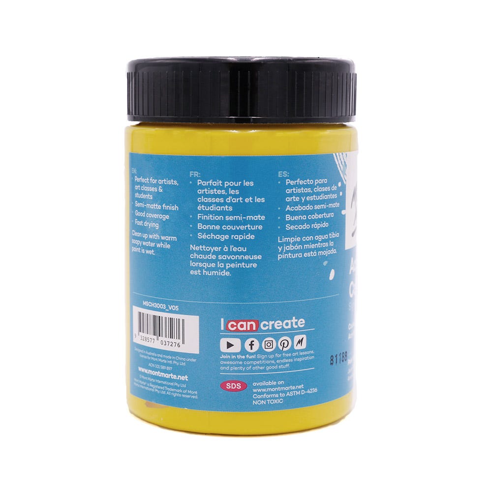 აკრილის საღებავი MM Studio Acrylic Paint 300ml - Pale Yellow
