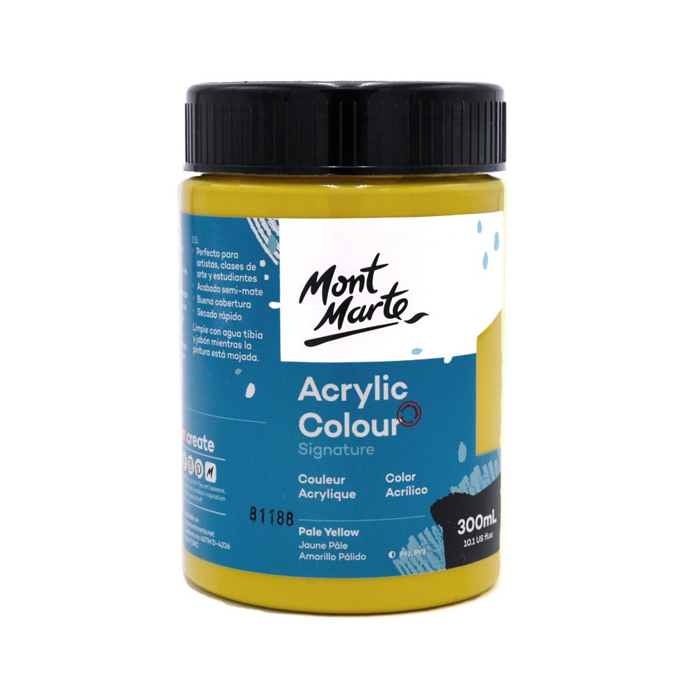აკრილის საღებავი MM Studio Acrylic Paint 300ml - Pale Yellow