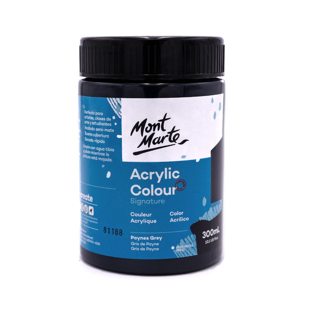 აკრილის საღბავი MM Studio Acrylic Paint 300ml - Paynes Grey