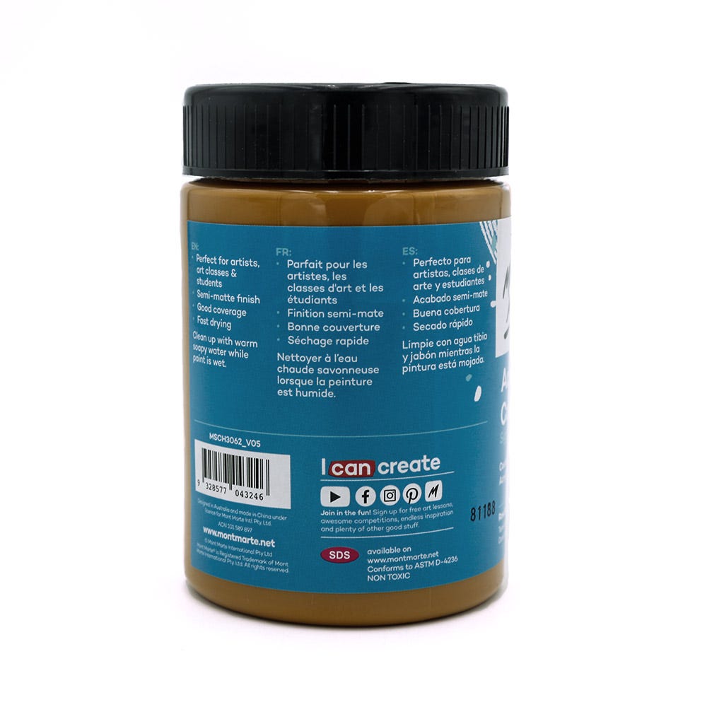 აკრილის საღებავი MM Studio Acrylic Paint 300ml - Raw Sienna