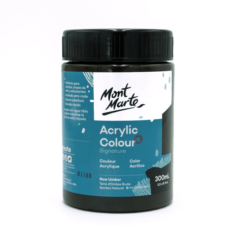 აკრილის საღებავი MM Studio Acrylic Paint 300ml - Raw Umber