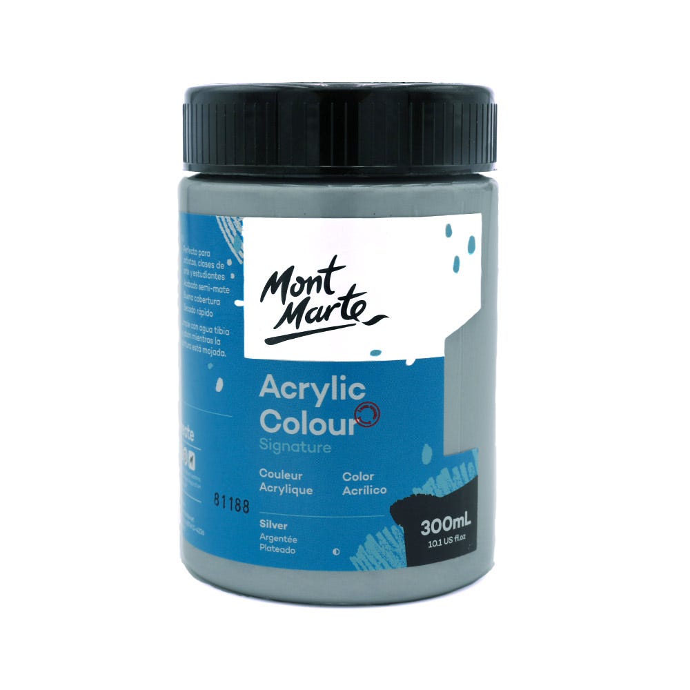 Acrylic Paint Silver 300ml - Studio Acrylic Paint 300ml - Silver