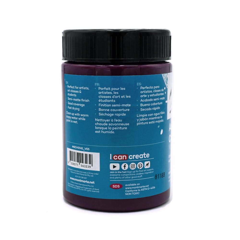 აკრილის საღებავი ვიოლეტი 300მლ MM Studio Acrylic Paint 300ml - Violet