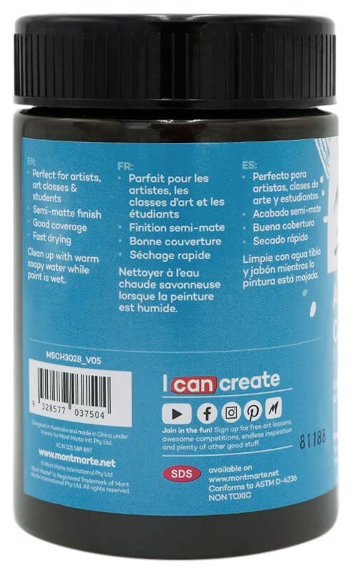 აკრილის საღებავი MM Studio Acrylic Paint 300ml - Raw Umber