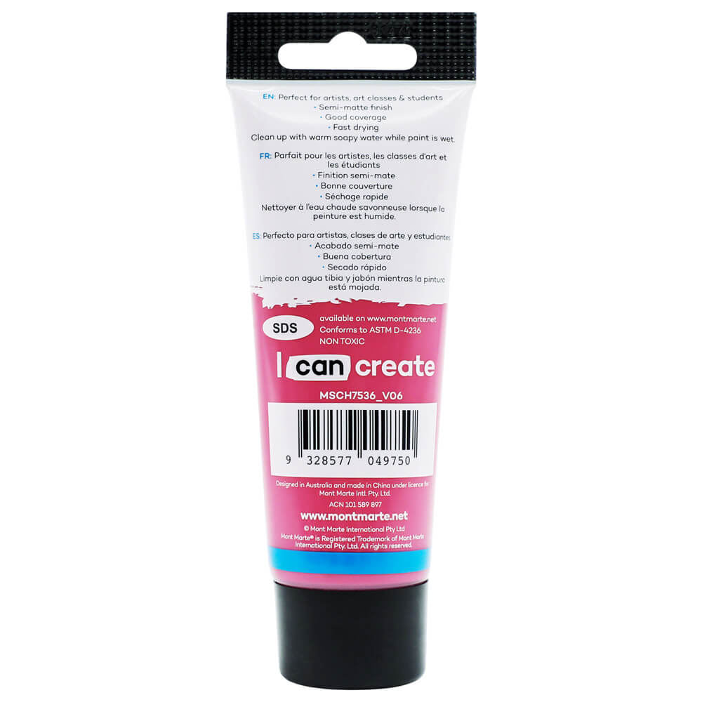 აკრილის საღებავი MM Acrylic Colour Paint 75ml - Cerise