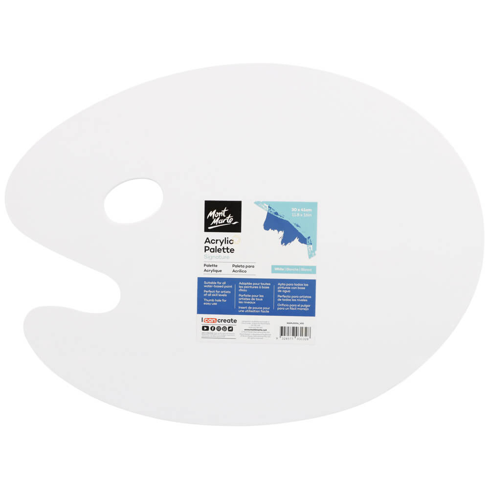 თეთრი აკრილის პალიტრა 30x40სმ (პლასტმასი) - MM White Acrylic Palette 30x40cm