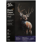 MM Black Paper Sketch Pad 25 sheet 140gsm A5