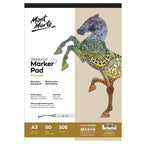 სკეჩმარკერებით სახატავი პადი MM Bleedproof Marker Pad 105gsm A3 50 Sheets