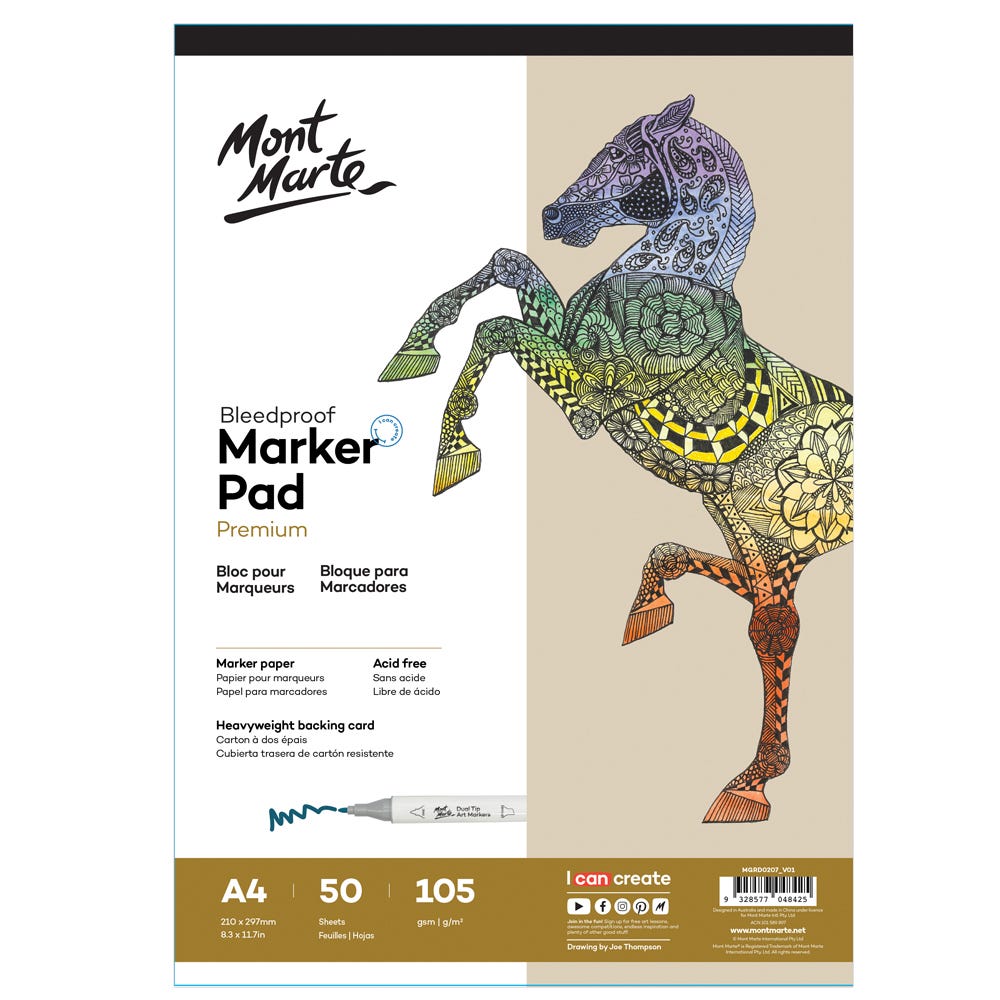 MM Bleedproof Marker Pad 105gsm A4 50 Sheets