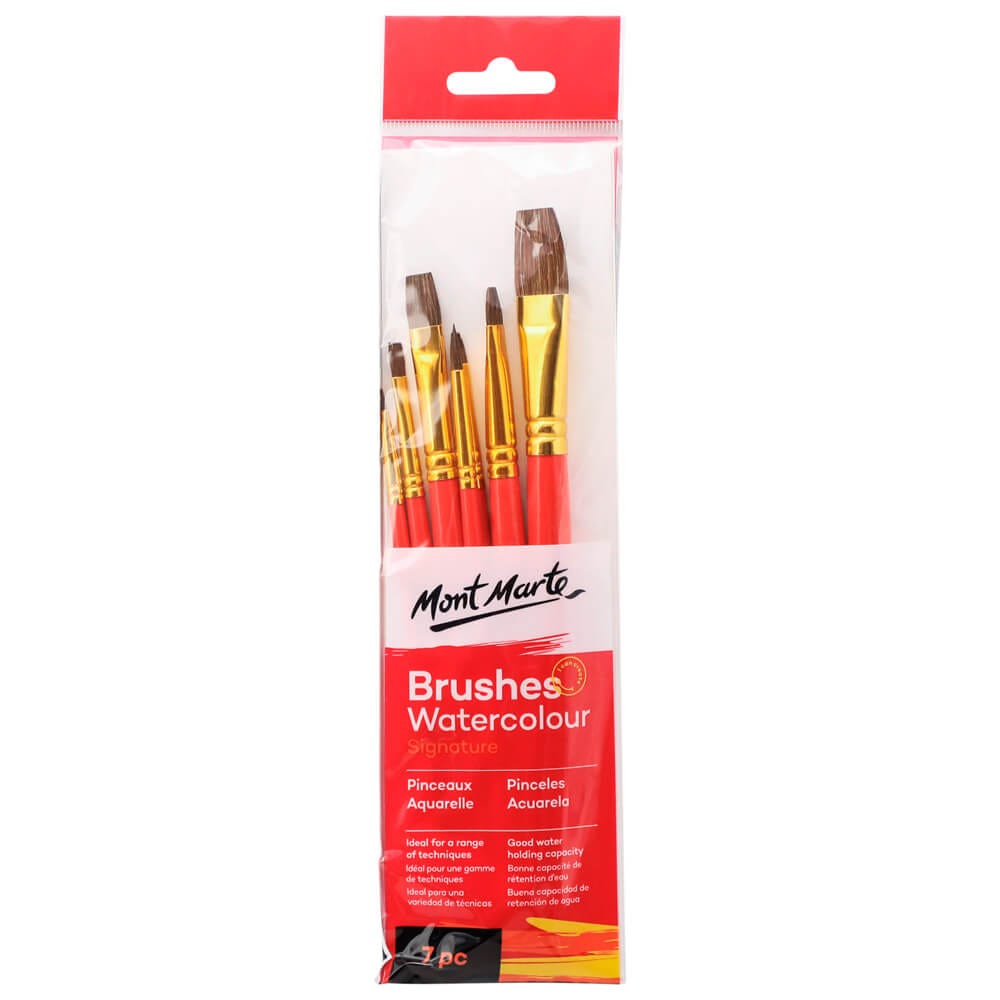 აკვარელის ფუნჯები (ბუნებრივი) MM Gallery Series Brush Set Watercolour 7pc