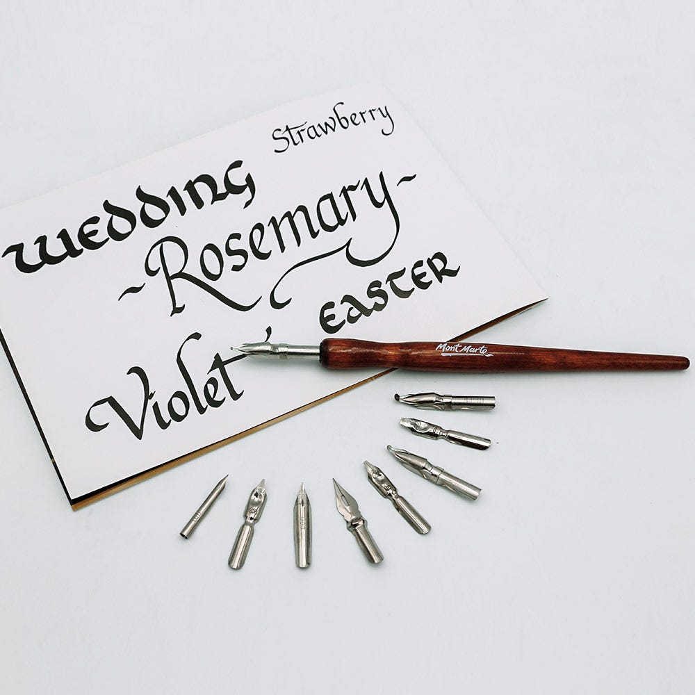 კალიგრაფიის კალამი (პერო კალამი) - MontMarte Calligraphy Dip Pen Set - 9 Nib
