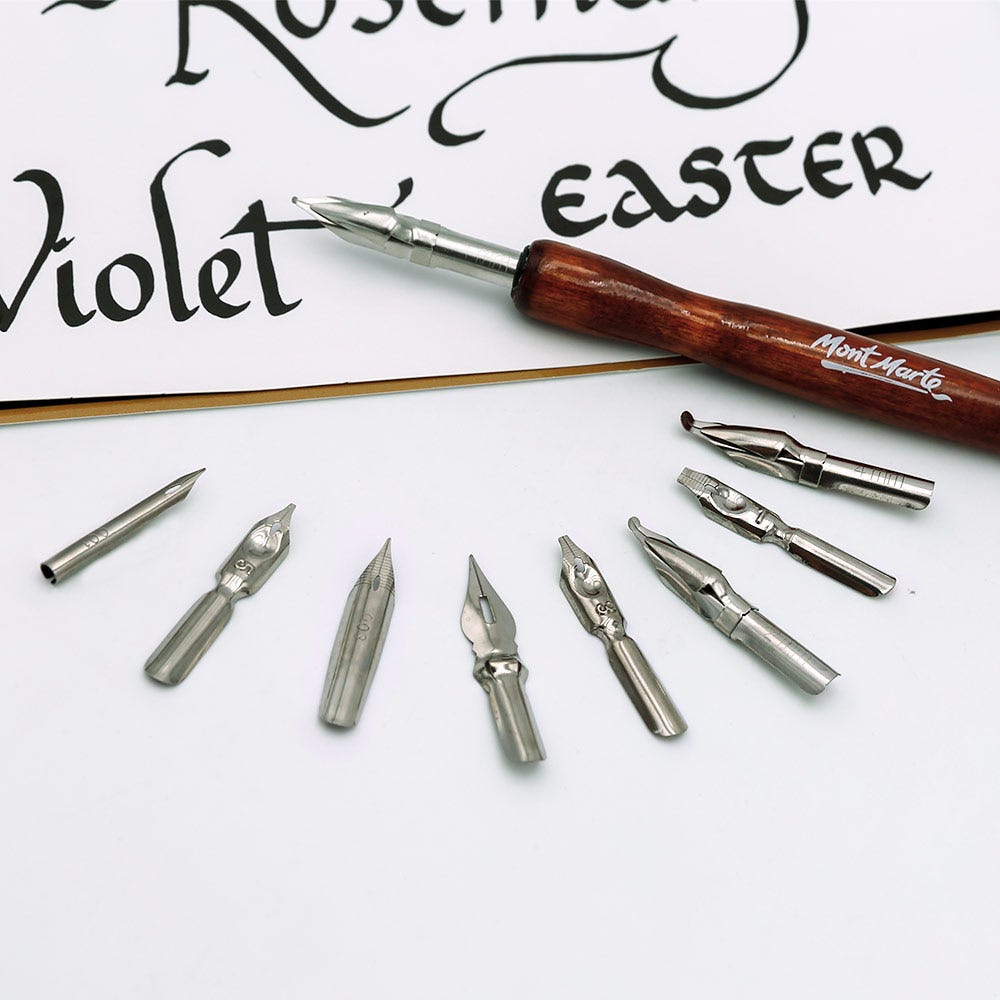 კალიგრაფიის კალამი (პერო კალამი) - MontMarte Calligraphy Dip Pen Set - 9 Nib