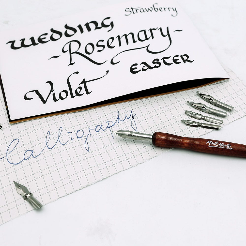 კალიგრაფიის კალამი (პერო კალამი) - MontMarte Calligraphy Dip Pen Set - 9 Nib