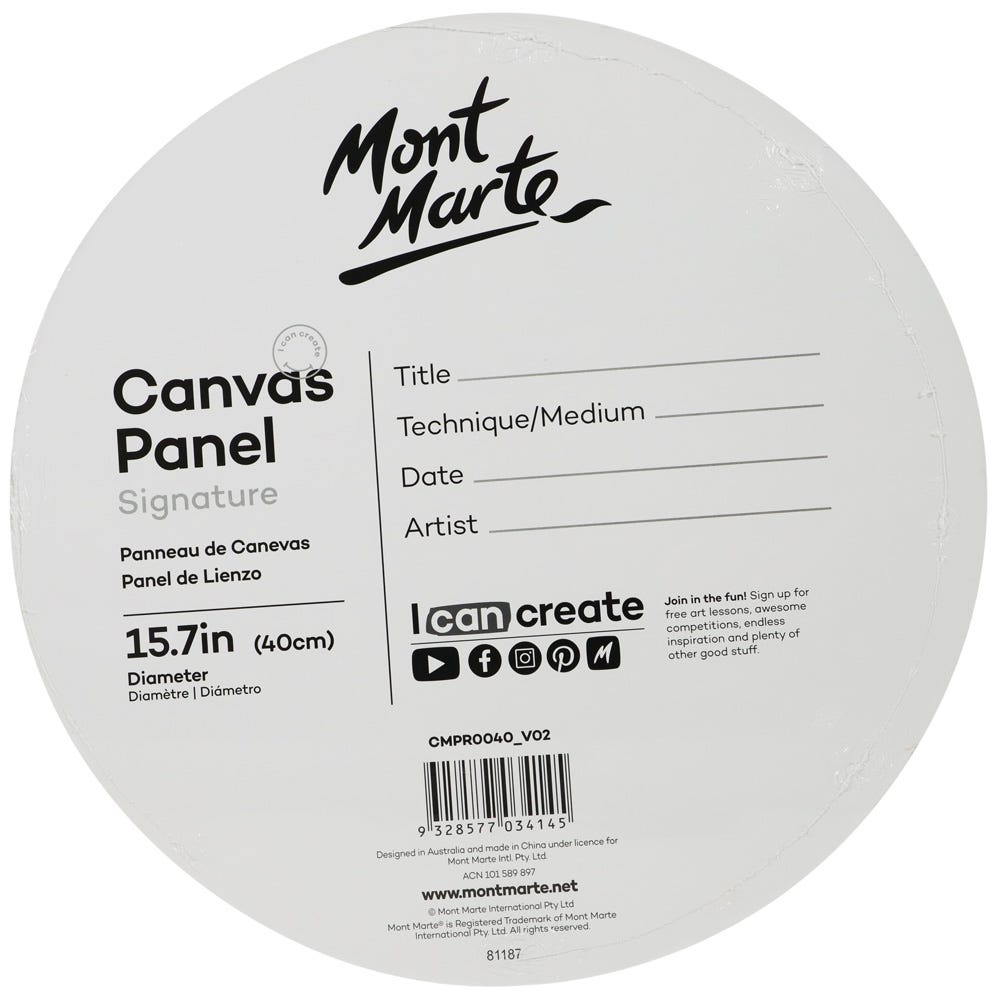 მრგვალი ტილოს პანელი (ტილო მუყაოზე) MM Canvas Panel Round 40cm