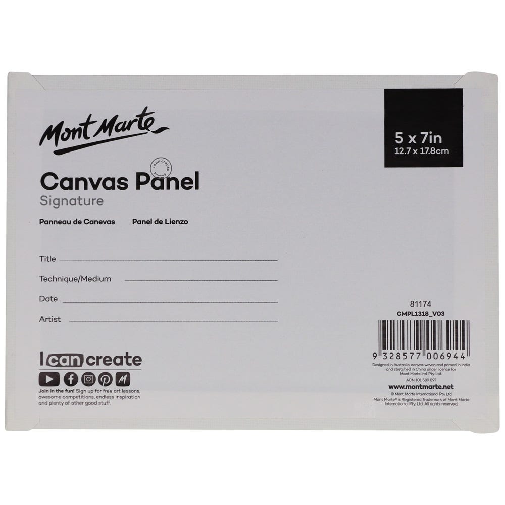 ტილოს პანელები (გადაკრული ტილო მუყაოზე) MM Canvas Panels Pack 3 12.7x17.8cm