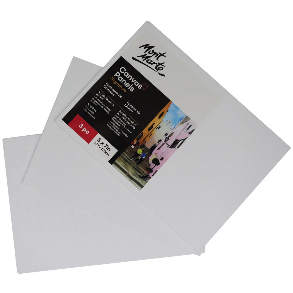 ტილოს პანელები (გადაკრული ტილო მუყაოზე) MM Canvas Panels Pack 3 12.7x17.8cm