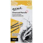 ნახშირის ფანქრები 12 ცალი MM Charcoal Pencils 12pc