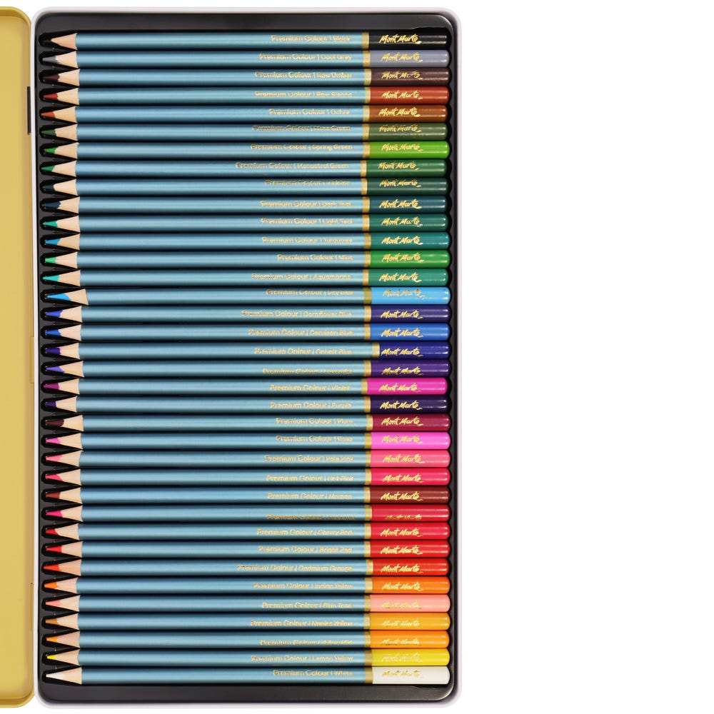 პრემიუმ ფერადი ფანქრები მეტალის ქეისში - MM Colour Pencils 36pc