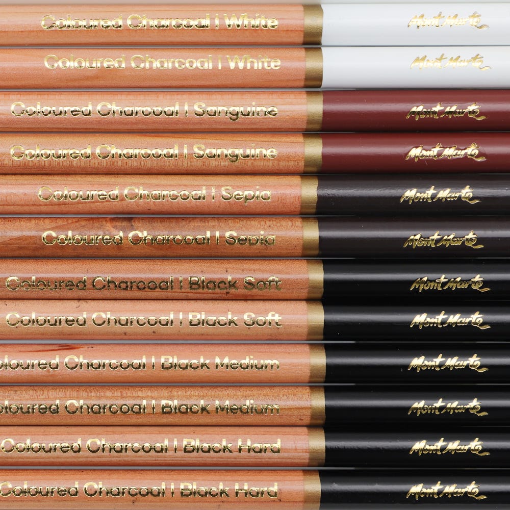 MM Coloured Charcoal Pencils 12pc