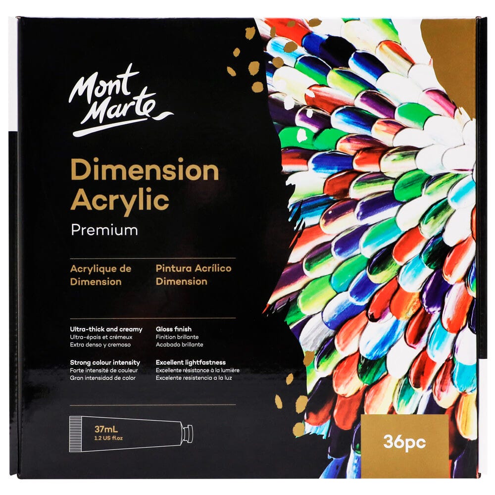 აკრილის საღებავების ნაკრები MM Dimension Acrylic Paint Set 36pc x 37ml (Premium)