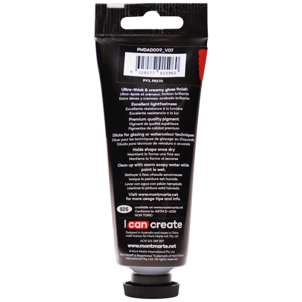 ტექსტურული აკრილი წითელი 75 მლ - Dimension Acrylic 75mls - Azo Vermillion