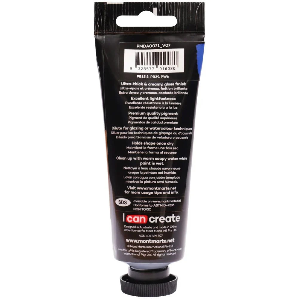 ტექსტურული აკრილი ლურჯი75 მლ - Dimension Acrylic 75mls - Cyan Blue