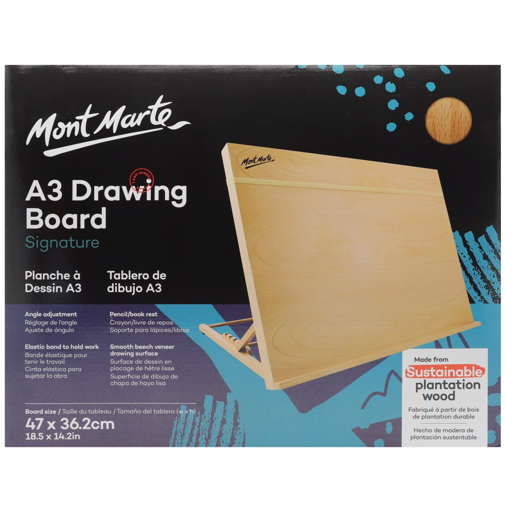 სახატავი დაფა სამაგიდო მოლბერტი A3 MM Drawing Board A3 with elastic band