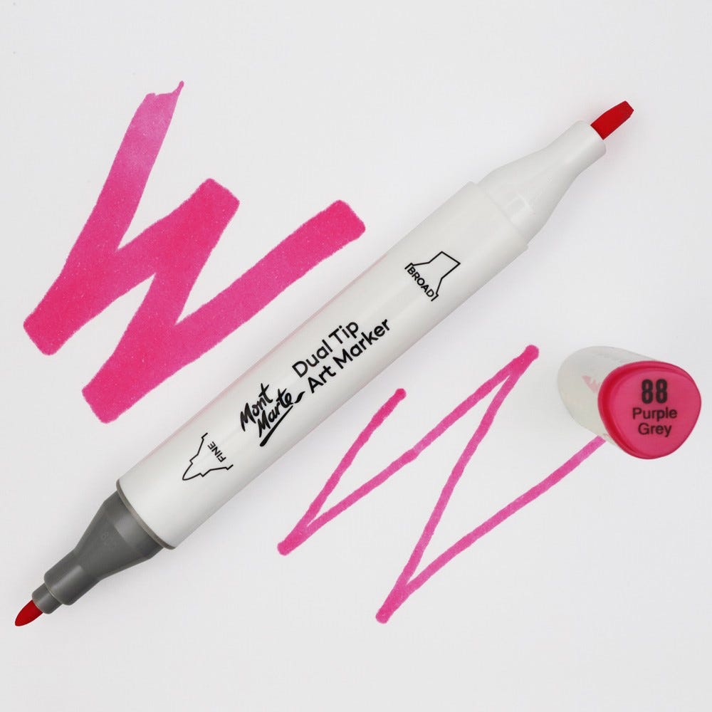MM Dual Tip Art Marker - Purple Grey 88