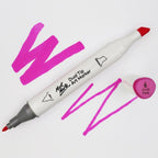 სახატავი სკეჩ მარკერი (ალკოჰოლის) MM Dual Tip Art Marker - Vivid Pink 6