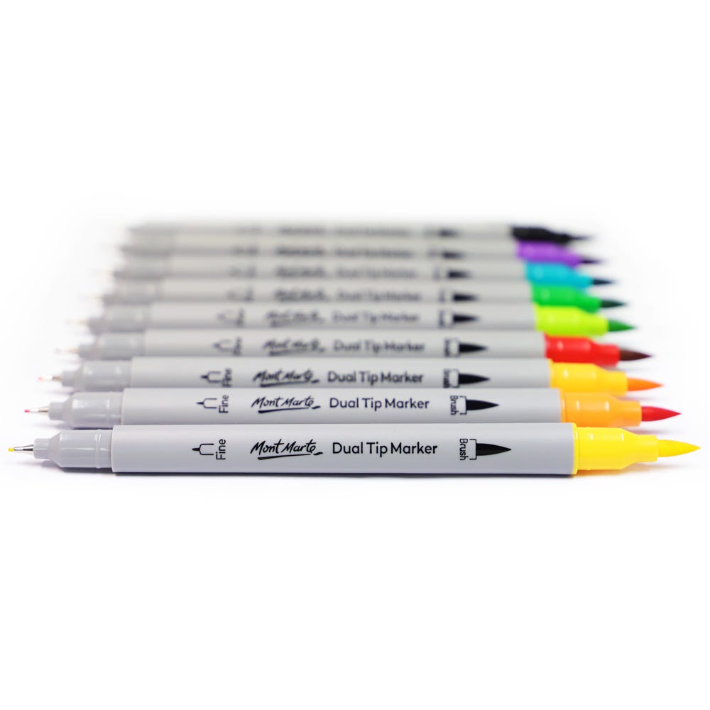 ფუნჯი/კალმები 48  ფერი ნაკრები MM Dual Tip Brush/Fineliners 48pc